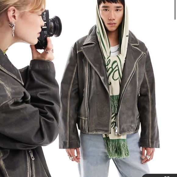 Men's Brown Leather Jacket - Picture 4 of 7